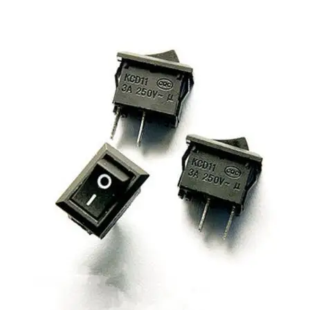 10 шт./лот 10*15 мм SPST 2PIN ВКЛ/ВЫКЛ Лодка клавишный выключатель 3A/250V автомобильный