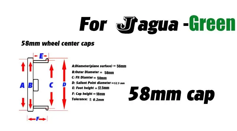4 шт. эмблема Центральная втулка колеса автомобиля крышки R значок 58 мм для XJ XF XK X-TYPE колеса автомобиля центр крышки эмблема значок крышка - Цвет: 58mm Jagua green