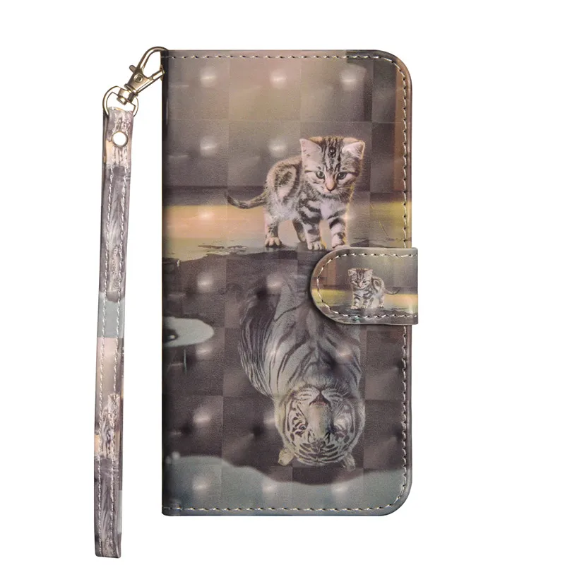 3D Painted PU Leather Wallet Case For LG Q6 Q7 Q8 Q Stylo 4 X Power 2 X Power 3 G7 V40 ThinQ Flip Book Stent Shell Phone Cases