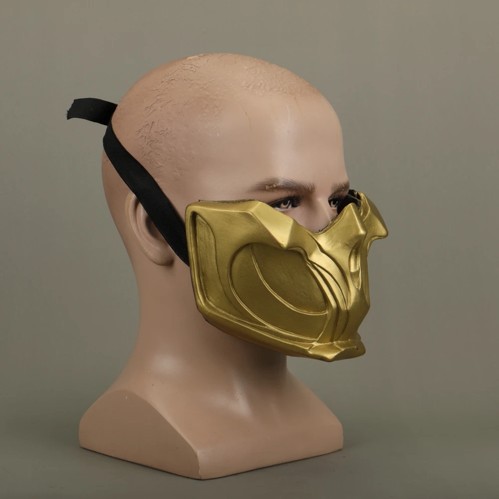 Новые Маски Mortal Kombat X Scorpion Hanzo Hasashi Sandal, деревянные маски на половину лица, ПВХ маски для взрослых мужчин, маскарадные костюмы, маска на Хэллоуин