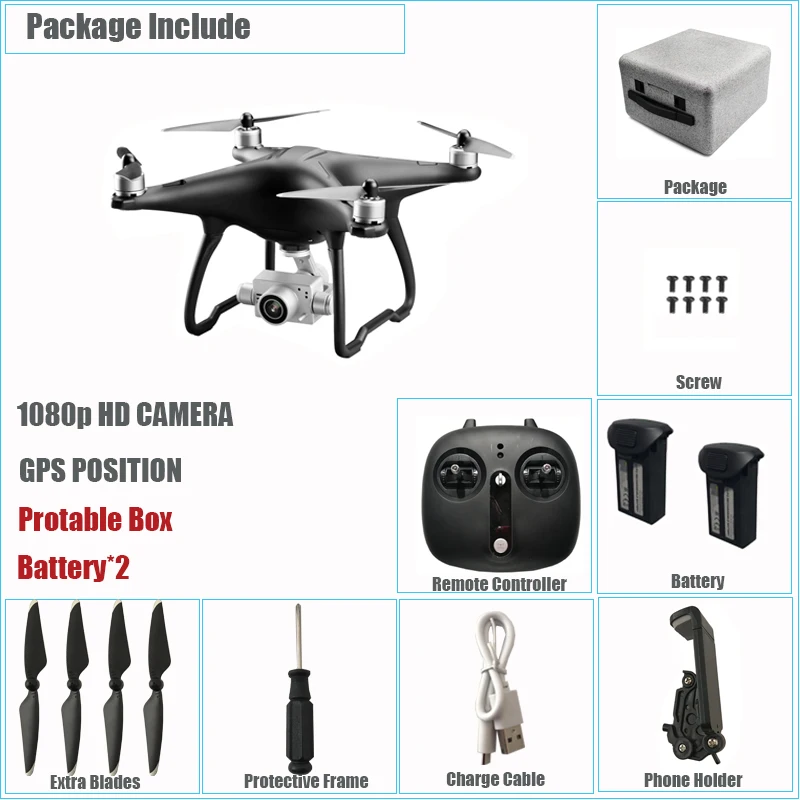 Gps RC дроны 5G 1080 P wifi FPV HD Вертолет камеры gps возврат стабилизирующий карданный бесщеточный мотор 23 м летающий портативный чехол - Цвет: 2 battery hand case