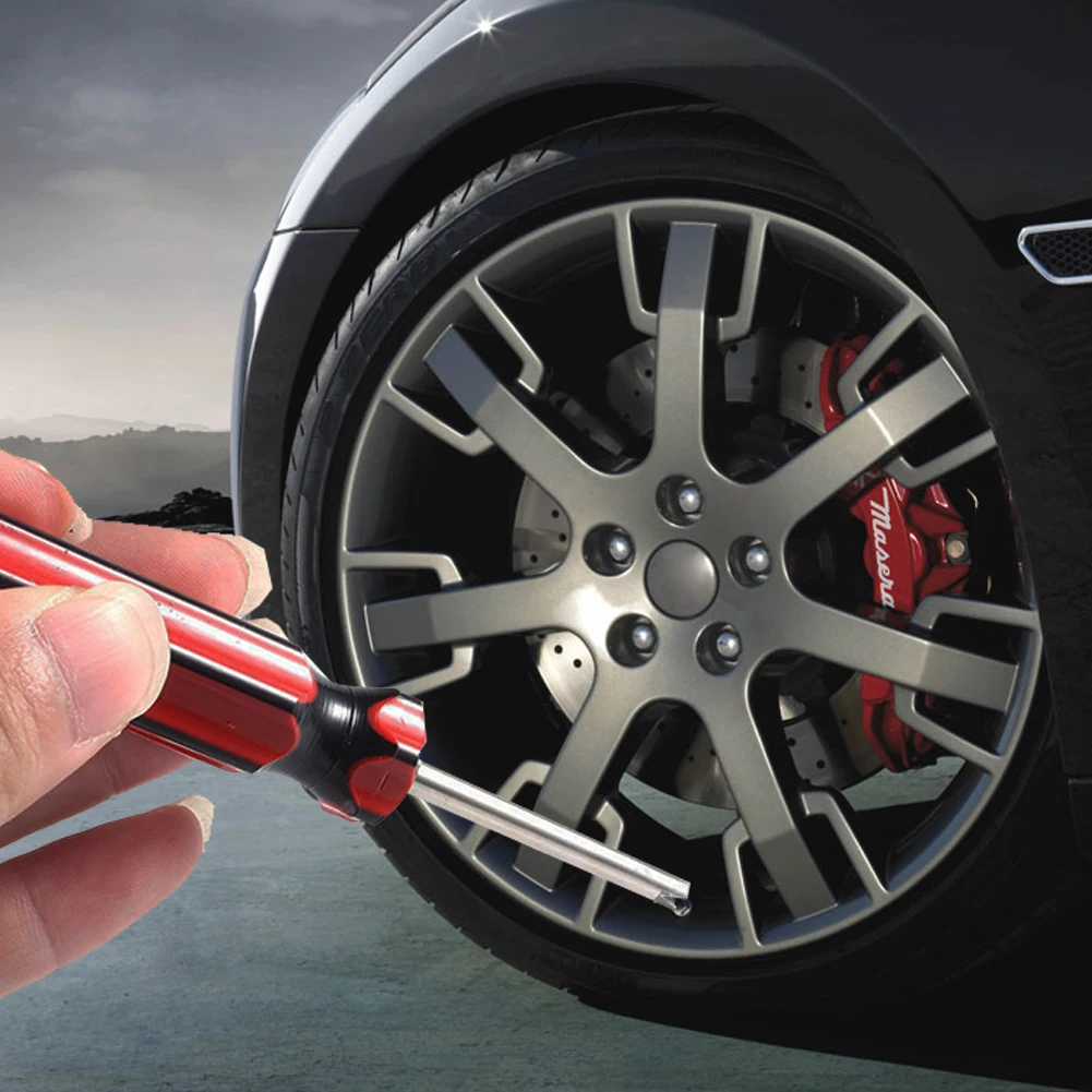 

Steel+Polypropylene Bike Car Screwdriver Valve Stem Core Remover Tire Repair Install Tool with Red Tire Valve Stem Core Remover