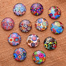 24 adet 12mm 14mm 16mm Renkli çizim veya desen Yuvarlak El Yapımı Fotoğraf Cam Cabochons ve Cam Kubbe kapak Kolye Cameo Ayarları