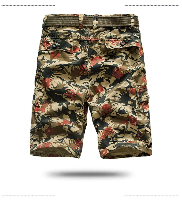 Летний стиль новые мужские шорты Карго повседневные свободные короткие штаны камуфляжные военные шорты до колен 28-38
