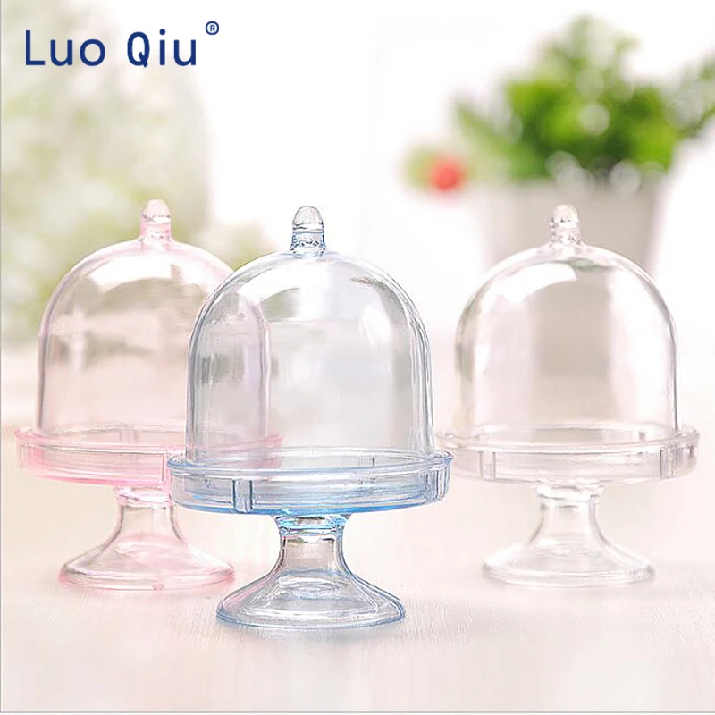 

20pcs/lot 5 colors Transparent Plastic Candy Boxes Wedding Favor Boxes Supplies Baby Shower Favors Birthday Party Decorations