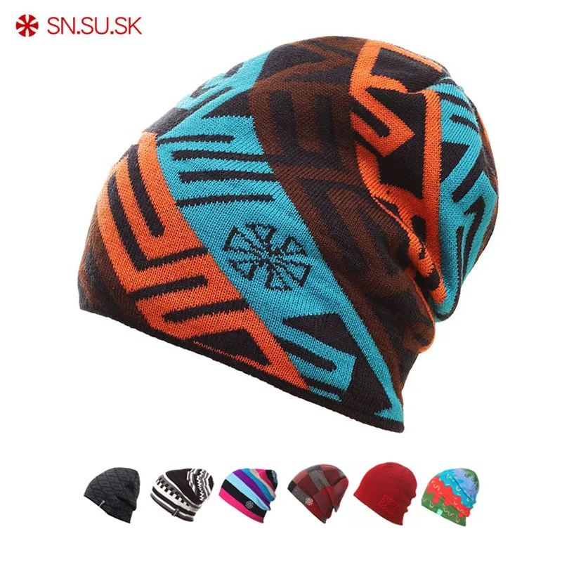 

SN.SU.SK 2019 Warm Winter Hat Knitted Beanies Hats For Men Women Caps Skullies Gorros Casual Bonnet Beanie Cap