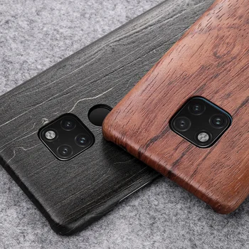 

SanCore Original Real Wood Rosewood Cover Phone Shell For Huawei mate20 pro Natural uxury Wooden Pattern walnut protective case