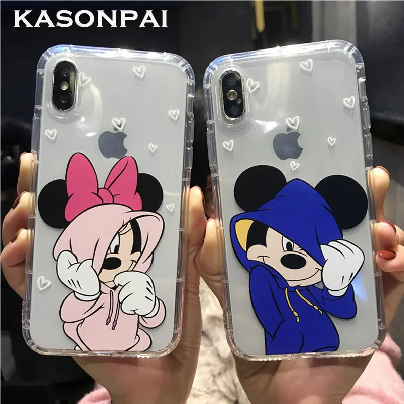 Cartoon Mickey Minnie Mouse Case For iPhone 6 6s 8 X 7 Plus XR XS MAX Cover For iPhone 7 Cute Donald Daisy Duck Soft TPU Fundas