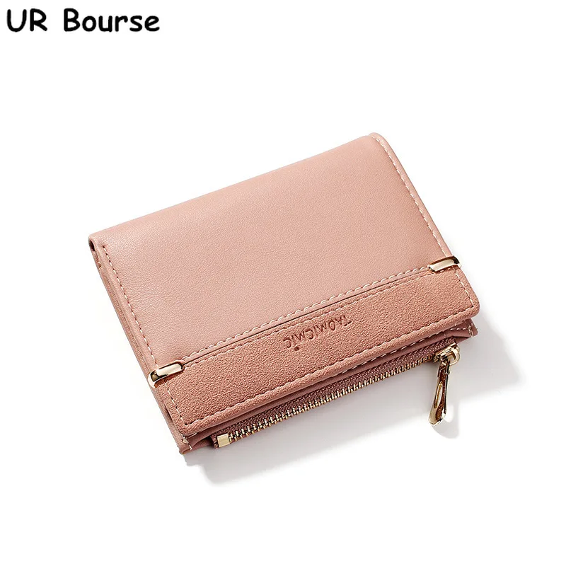 

UR BOURSE New Female Large-capacity Wallet Women Short Wallet Girls Scrub Coin Purse Ladies PU Leather Wallet Multi-card Buckle