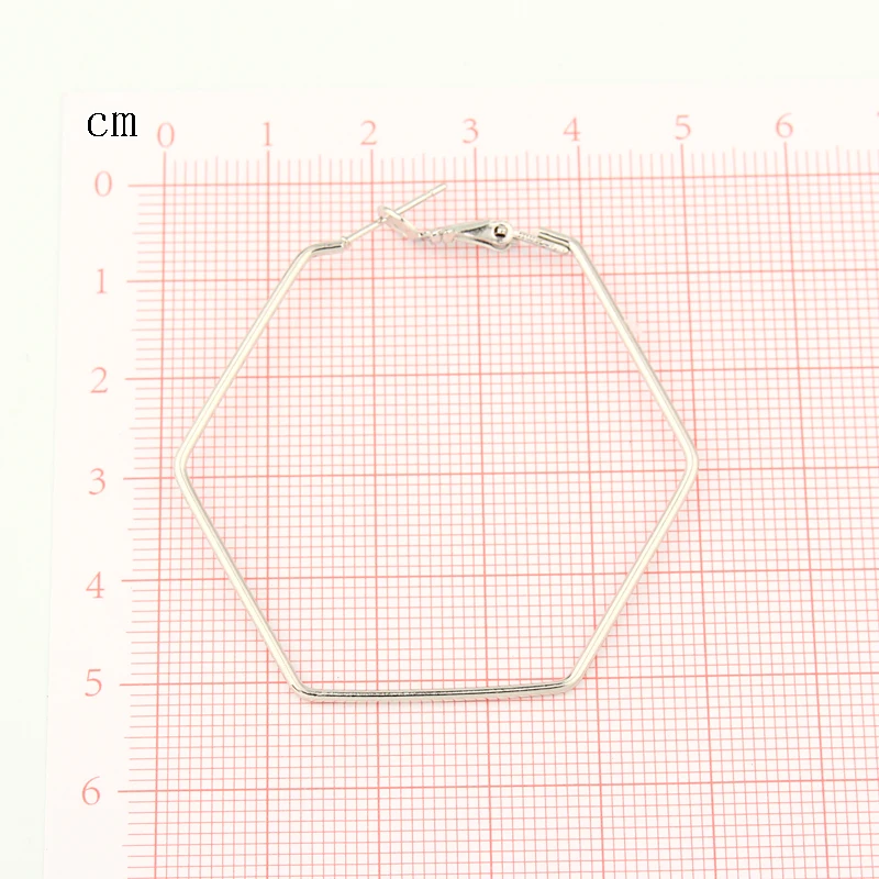Новая мода Серебряный Цвет обруч простые геометрические серьги звездообразный шестигранник серьги круги для Для женщин ювелирные изделия панк Brincos, можно носить с E366