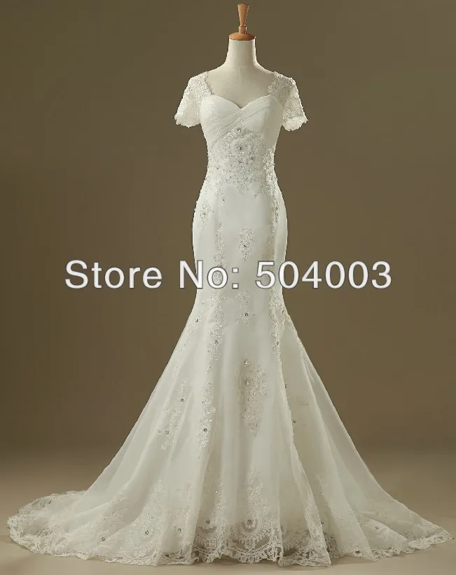 Free Shipping Custom Made A-Line Lace Beads Ruffles Bridal Gown/Wedding Dresses | Свадьбы и торжества