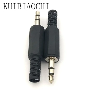 

A01 10Pcs/lot Audio Jack Plug Headphone male Connector 3.5mm jack plug 3.5 stereo plug with Black Plastic LX1 Housing for phone