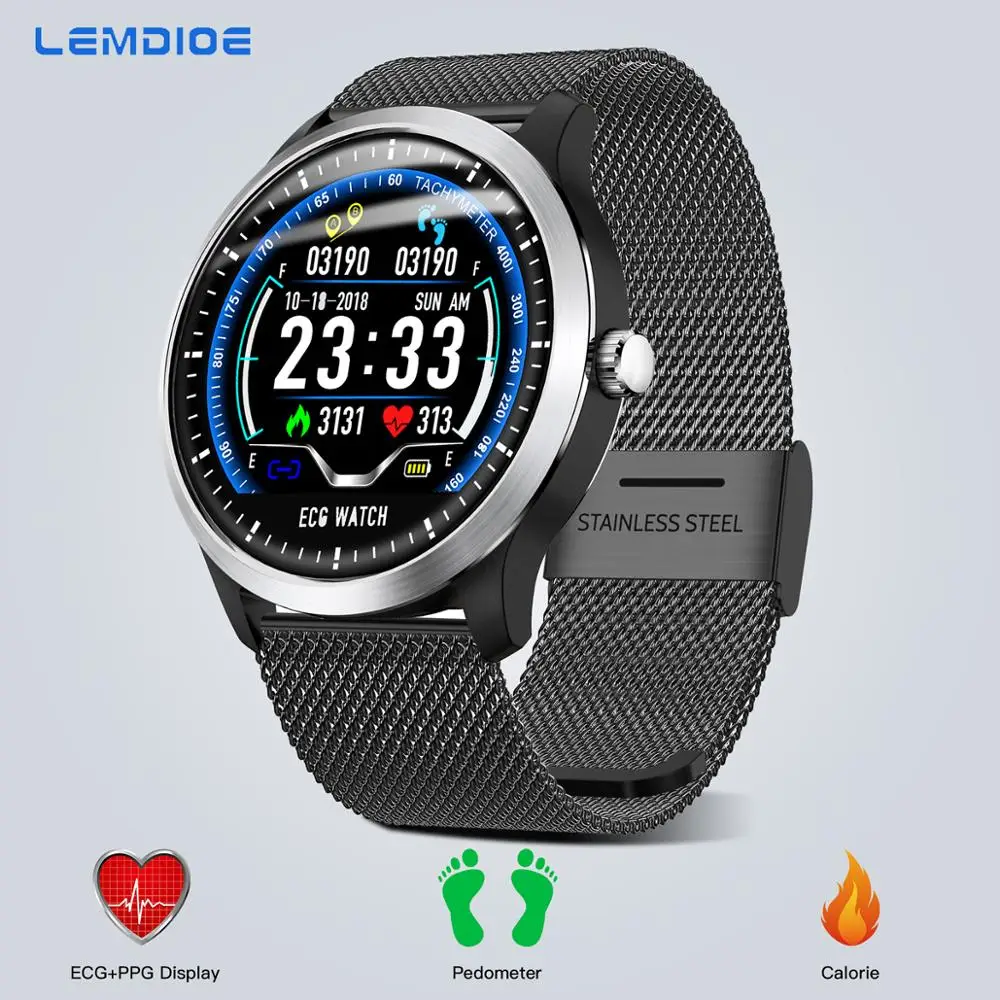 LEMDIOE N58 ЭКГ + PPG Смарт часы для мужчин IP67 Водонепроницаемый 250 мАч батарея монитор