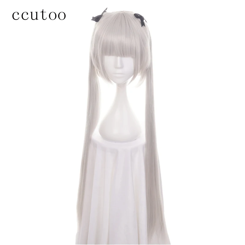 

ccutoo Julie Sigtuna Absolute Duo Silver Grey Long Cosplay Wig With Chipin Heat Resistance Synthetic Hair Wigs + Wig Cap
