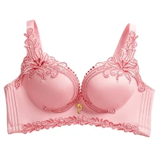 Женский сексуальный бюстгальтер пуш-ап с глубоким v-образным вырезом, кружевное нижнее белье с цветочным принтом, регулируемый бюстгальтер без косточек, бюстгальтер для женщин, чашечки A, B, C