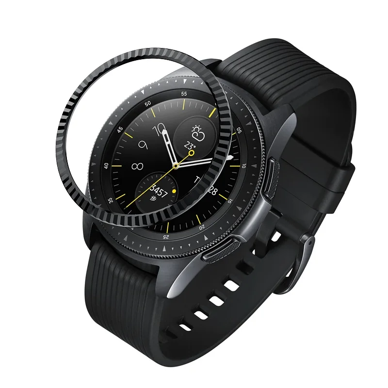 Кольцо из нержавеющей стали для samsung Galaxy Watch 42 мм/Galaxy gear Sport Защита от царапин дизайн кольца для Galaxy Watch 42 мм - Band Color: Black