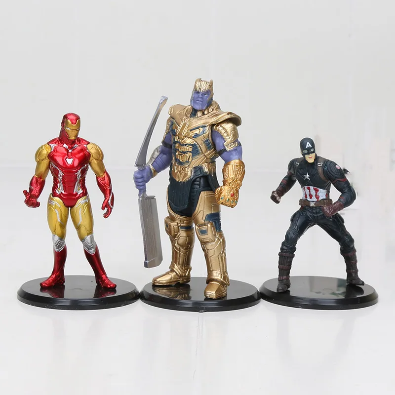 8pcs Marvel Toys Avengers Endgame PVC Action Figures Set - Spiderman, Ronin, Ironman, Captain Marvel, Thanos, Ant-Man - 8-11cm Model Doll image 6