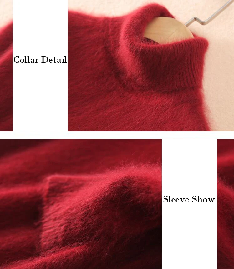 Женский топ продаж бренд натуральный свитер кашемир с норкой Водолазка трикотажные повседневные Пуловеры TSR220