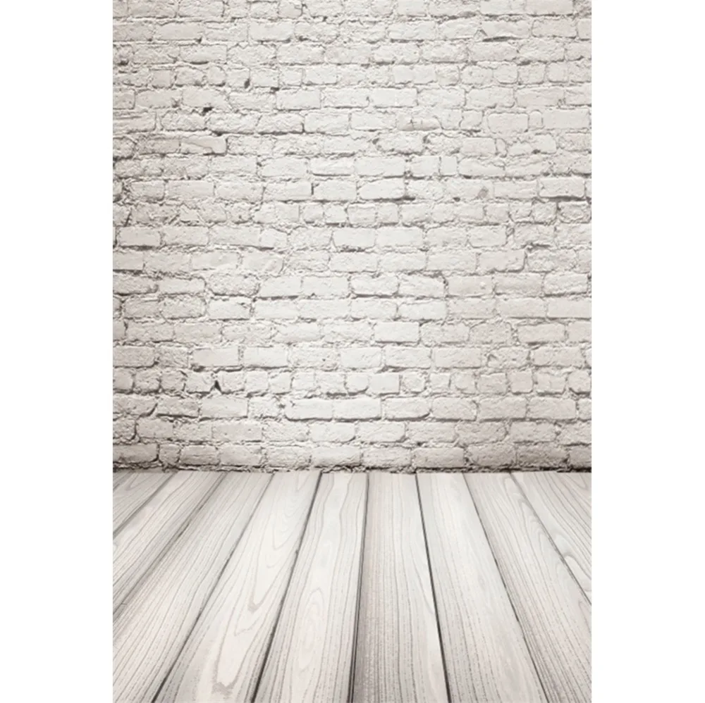 

Laeacco Brick Wall Wooden Board Floor Baby Portrait Seamless Scene Photographic Background Photography Backdrop For Photo Studio