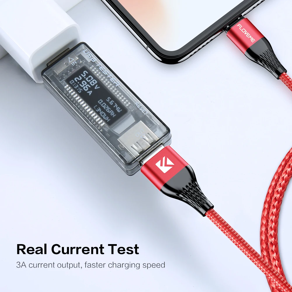  FLOVEME 3A Magnetische Ladegerät Kabel Für iPhone Micro USB Typ C Kabel Magnet Schnelle Lade Ladung