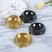 150 шт 80 г Круглый желток хрустящая коробка для торта с пластиковой коробочка для кондитерских изделий прозрачная блистерная коробка для юэбина выпечки пакет