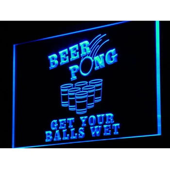 

i939 Beer Pong Get Your Balls Wet Neon Light Sign On/Off Switch 20+ Colors 5 Sizes
