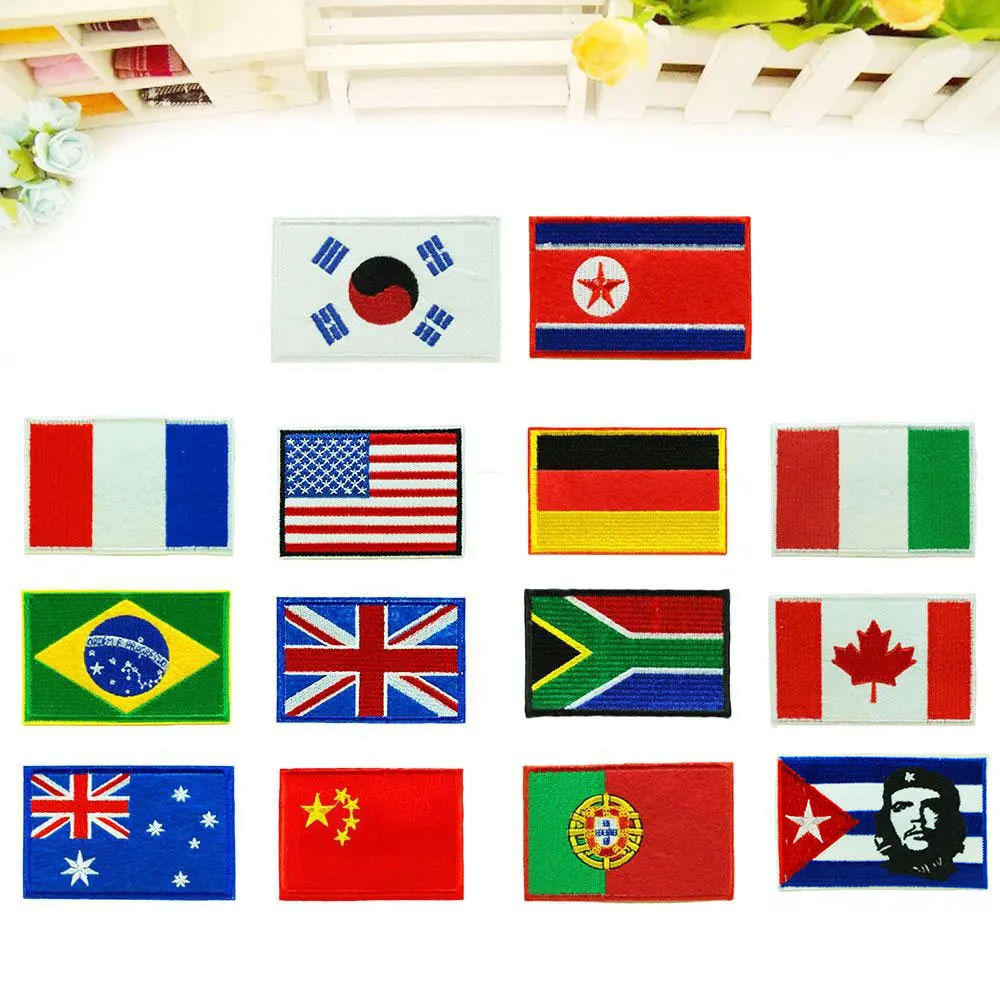 

9*6CM Sew on Applique Badge Embroidered Nation Flag Patch Patches Sew Garment Sticker Art Sewing Craft National Country