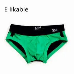 E likable Новый хлопковый с низкой талией мужское нижнее белье модные сексуальные удобные дышащие одноцветные трусы