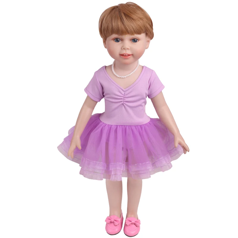 18 дюймов, балетное платье для девочек, балетная юбка, Американская Одежда для новорожденных, детские игрушки, 43 см, детские куклы c767