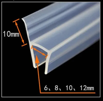 5 м/лот h-образная стеклянное уплотнение для окна полосы силиконовой резины дверь душевой кабины уплотнитель для 6/8/10/12 мм Уплотнение стекла s бескаркасные