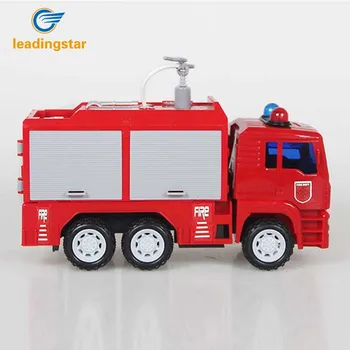 

Leadingstar Children Inertial Car Toys Fire Engine Model Simulation Water Spray Fire Fighting Truck push button for manual zk35