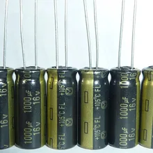 10 шт. 1000 мкФ 16V Серии FL 8x20 мм низкая ESR 16V1000uF аудио/материнская плата Алюминий электролитический конденсатор с алюминиевой крышкой