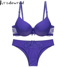 Женский сексуальный комплект нижнего белья, кружевной комплект нижнего белья пуш-ап размера плюс, комплект с бюстгальтером Красного белья, бюстгальтер и трусики, комплект без косточек