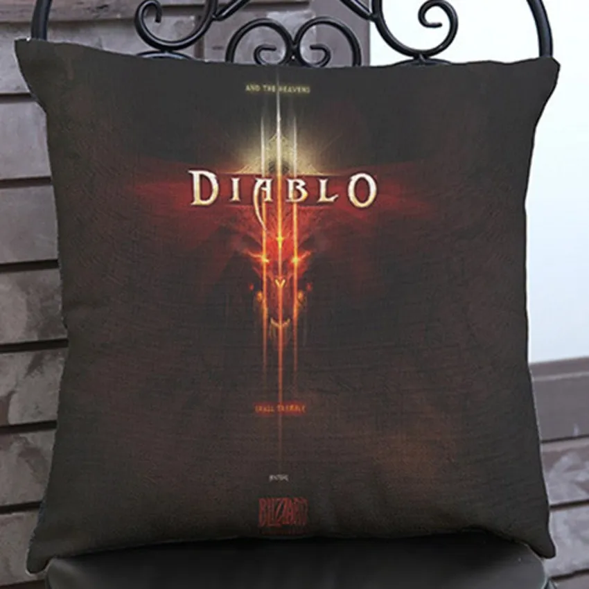 Игр Diablo 3D принтом для диванных подушек, наволочки для подушек из хлопка и льна с квадратным кресло подушка сиденья Наволочки наволочка с изображением автомобиля бойфренда подарок 18x18 дюйм(ов - Цвет: 1