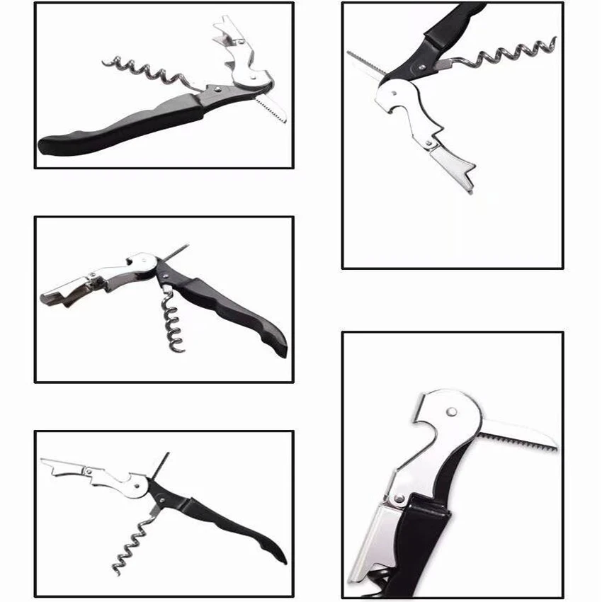 8 цветов Нержавеющая Винтовая штопор открывалка профессиональная двойная петля официанты винная бутылка пивная Крышка открывалка барные инструменты с логотипом