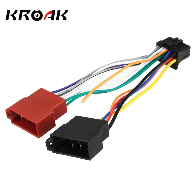 KROAK Car Stereo Radio ISO Wiring Harness Connector 16 Pin PI100 For