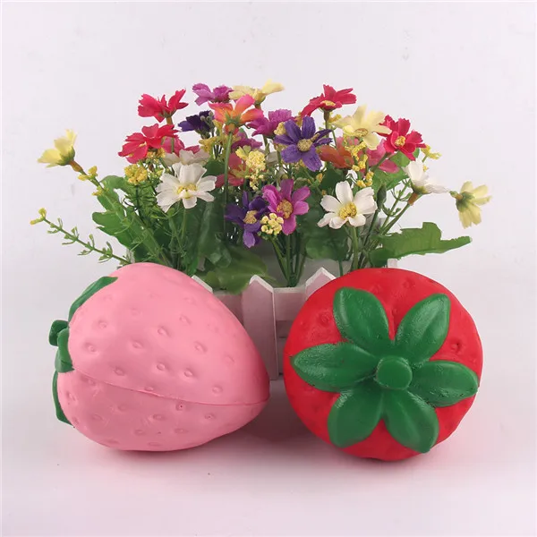 Big Jumbo Juicy Squishy Strawberry Fake Artificial Food Fruit Memory Foam Venting toys - 7