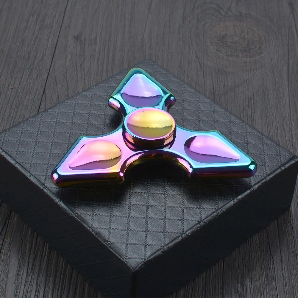 Rainbow Tri Fidget Hand Spinner Alloy Finger Desk Focus Stress Relief Fidget Toys Rainbow Tri Fidget Hand Spinner Alloy Finger Desk Focus Stress Relief Fidget Toys