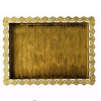 

Hot Sale Sweetgo Bronze Cupcake Tray Metal Iron Rectangle Plate For Cake Tool Accessory Display Plate For Party Decoration Bak