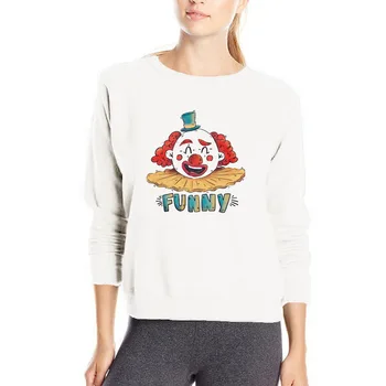 

Funny clown hoodies new style casual clothes lovely clown kawaii sweatshirt women popular casual streetwear oversized hoodie