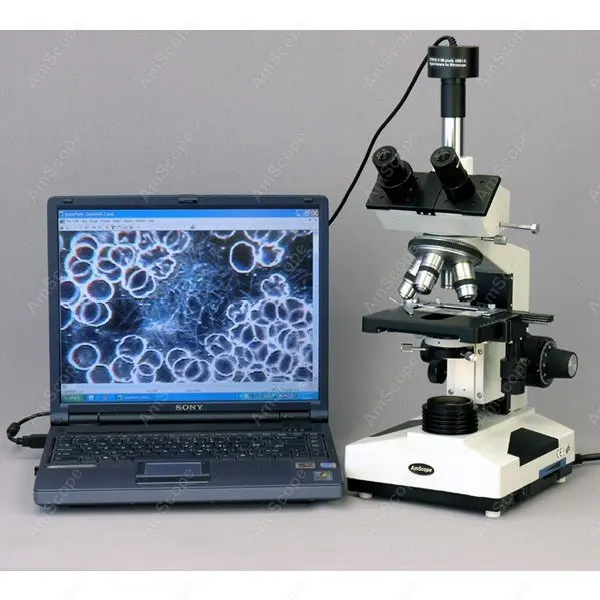 

Darkfield Microscope-AmScope Supplies Trinocular Darkfield Compound Biological Microscope with 30W Halogen Light T400A-30W-DK