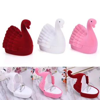 

1 pc Little Swan Jewelry Storage Box Bridal Accessories Upscale Engagement Earring Necklace Ring Box 6.4*5.8cm