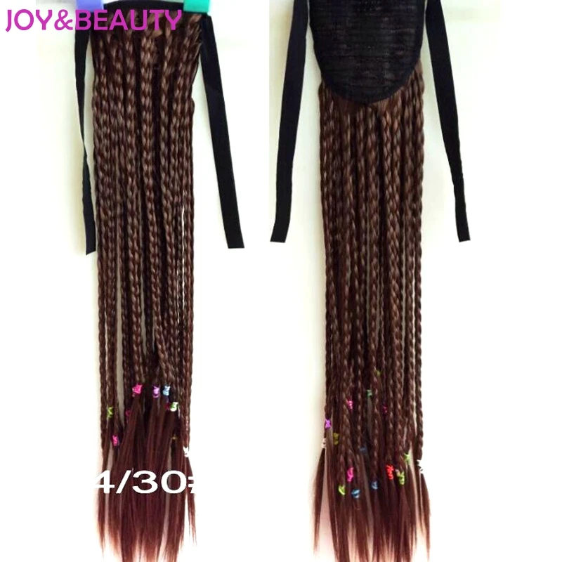 JOY& BEAUTY термостойкие чистые ручные плетеные синтетические волосы, женские заколки в конский хвост, 24 дюйма, Длинные