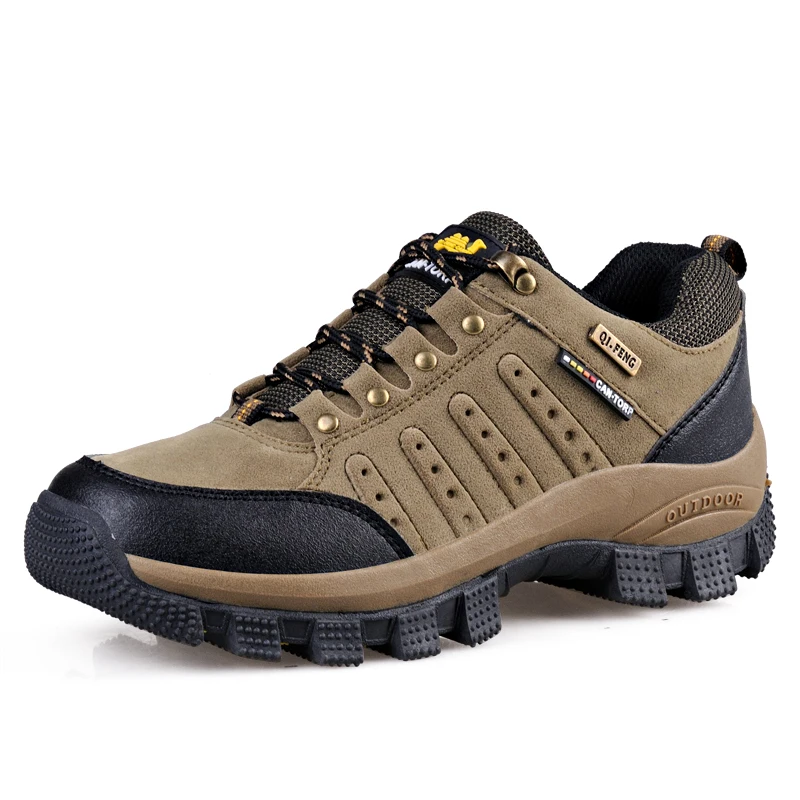 

Size 36-47 Men Hiking Shoes Warming New Outdoor Men Climbing Walking Shoes Genuine Leather Sports Tracking Shoes 2 Colors NX977