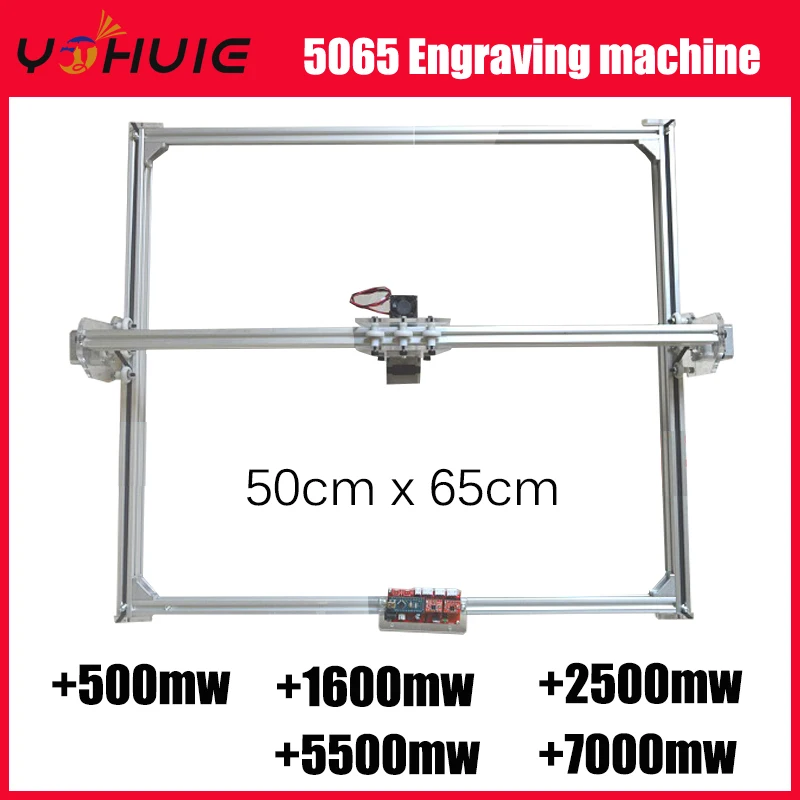 

YOHUIE 50*65cm Mini 500mw-7000MW Blue CNC Laser Engraving Machine 2Axis DC 12V DIY Engraver Desktop Wood Router/Cutter/Printer