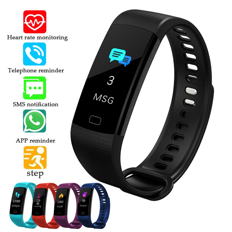 

BANGWEI 2018 new Smart Watch Heart Rate Monitor Blood Pressure Fitness Tracker LED Smart Watch Sport Watch ios Android + BOX