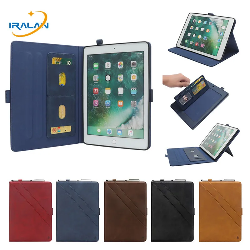 

PU Leather Case For Apple iPad 9.7 2018 2017 Magnetic Smart Cover For iPad Air 1 2/Pro 9.7 inch With Wallet Card Slot+Film+Pen