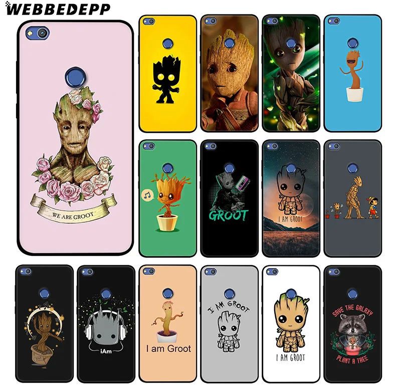 WEBBEDEPP Guardians of the Baby Groot Soft Silicone Case for Huawei Honor Mate 20 10 8X 8C 8 6A 7A 7X 7C Lite Pro TPU |