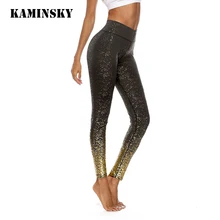 Kaminsky, новинка, спортивная одежда, леггинсы для женщин, высокая талия, леггинсы с блестками, сексуальные штаны, бодибилдинг, повседневные джеггинсы