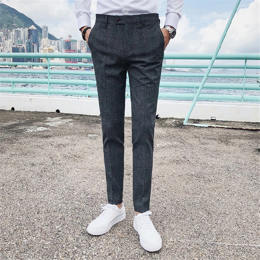 Fashion Business Casual Men's Suit Pants Size 28 29 30 31 32 33 34 36